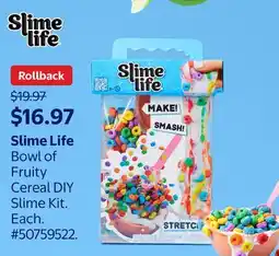 Walmart Slime Life Bowl of Fruity Cereal DIY Slime Kit offer