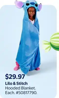 Walmart Lilo & Stitch Hooded Blanket offer