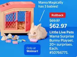 Walmart Little Live Pets Mama Surprise Bunny Playset offer