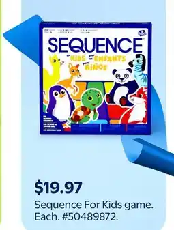 Walmart Sequence For Kids game offer
