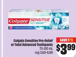 FreshCo Colgate Sensitive Pro-Relief or Total Advanced Toothpaste 73-120 mL offer