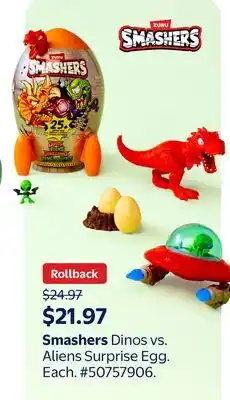 Walmart Smashers Dinos vs. Aliens Surprise Egg offer