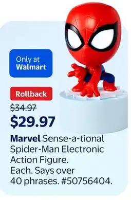 Walmart Marvel Sense-a-tional Spider-Man Electronic Action Figure offer