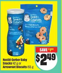 FreshCo Nestle Gerber Baby Snacks 42 g or Arrowroot Biscuits 155 g offer