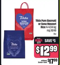 FreshCo Tilda Pure Basmati or Sona Masoori Rice 4-4.54 kg offer