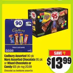 FreshCo Cadbury Assorted 90 pk Mars Assorted Chocolate 95 pk or Mixed Chocolate or candy 105 pk offer