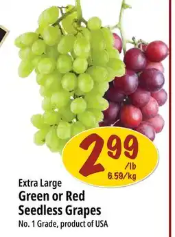 Farm Boy Extra Large Green or Red Seedless Grapes offer
