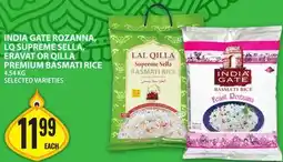Food Basics INDIA GATE ROZANNA, LQ SUPREME SELLA, ERAVAT OR QILLA PREMIUM BASMATI RICE offer