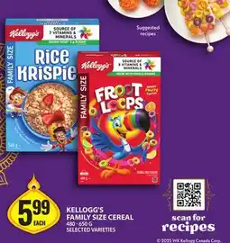Food Basics KELLOGG'S FAMILY SIZE CEREAL offer