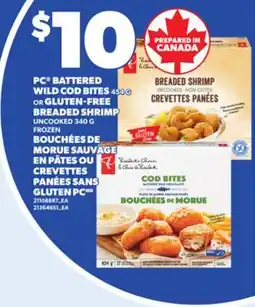 Independent Grocer PC BATTERED WILD COD BITES, 454 G OR GLUTEN-FREE BREADED SHRIMP UNCOOKED, 340 G offer
