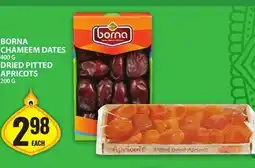 Food Basics BORNA CHAMEEM DATES 400 G DRIED PITTED APRICOTS 200 G offer