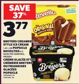 Independent Grocer BREYERS CREAMERY STYLE ICE CREAM 1.41 L OR POPSICLE NOVELTIES, 6'S offer