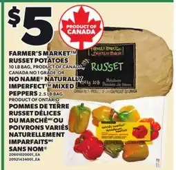 Independent Grocer FARMER'S MARKET RUSSET POTATOES 10 LB BAG, NO NAME NATURALLY IMPERFECT MIXED PEPPERS 2.5 LB BAG offer
