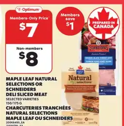 Independent Grocer MAPLE LEAF NATURAL SELECTIONS OR SCHNEIDERS DELI SLICED MEAT, 150/175 G offer