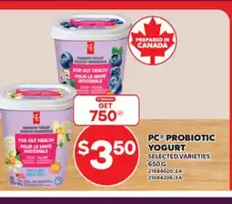 Independent Grocer PC PROBIOTIC YOGURT, 650 G offer