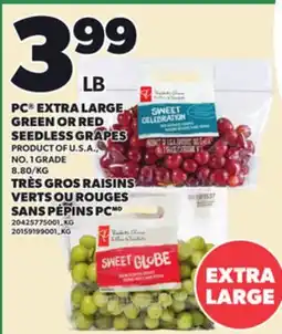 Independent Grocer PC EXTRA LARGE GREEN OR RED SEEDLESS GRAPES offer