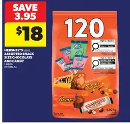 Real Canadian Superstore HERSHEY'S 120' S, ASSORTED SNACK SIZE CHOCOLATE AND CANDY 1.02 KG offer