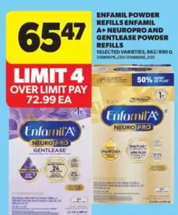 Real Canadian Superstore ENFAMIL A+ NEUROPRO AND GENTLEASE POWDER REFILLS, 862/890 G offer