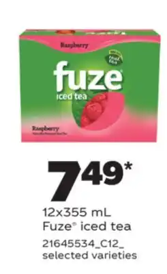 Real Canadian Superstore Fuze iced tea, 12x355 mL offer