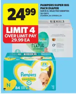 Real Canadian Superstore PAMPERS SUPER BIG PACK DIAPER, 32-120' S offer
