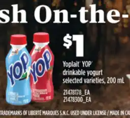 Real Canadian Superstore YOPLAIT YOP DRINKABLE YOGURT, 200 mL offer