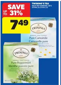 Real Canadian Superstore TWINING'S TEA, 50' S offer
