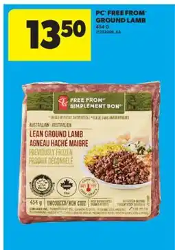 Real Canadian Superstore PC FREE FROM GROUND LAMB, 454 G offer