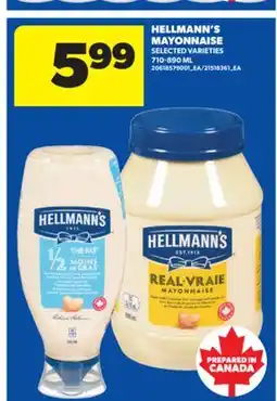 Real Canadian Superstore HELLMANN'S MAYONNAISE, 710-890 ML offer