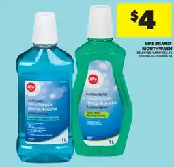 Real Canadian Superstore LIFE BRAND MOUTHWASH, 1 L offer