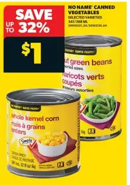 Real Canadian Superstore NO NAME CANNED VEGETABLES offer