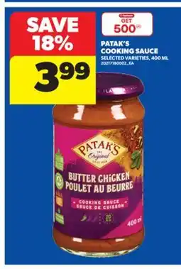 Real Canadian Superstore PATAK'S COOKING SAUCE, 400 ML offer