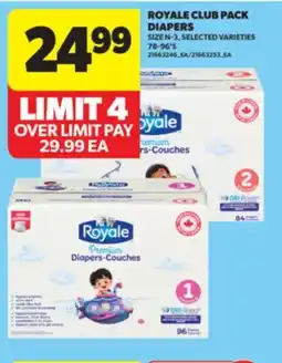 Real Canadian Superstore ROYALE CLUB PACK DIAPERS SIZE N - 3, 78-96'S offer