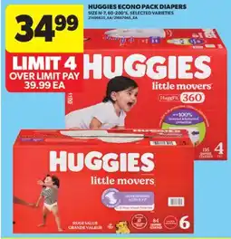 Real Canadian Superstore HUGGIES ECONO PACK DIAPERS SIZE N - 7, 60-200' S offer