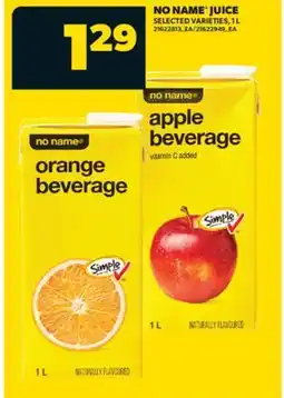 Real Canadian Superstore NO NAME JUICE, 1 L offer