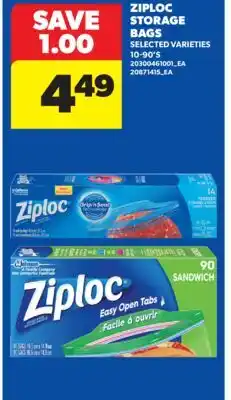 Real Canadian Superstore ZIPLOC STORAGE BAGS, 10-90' S offer