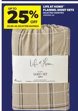 Real Canadian Superstore LIFE AT HOME FLANNEL SHEET SETS offer