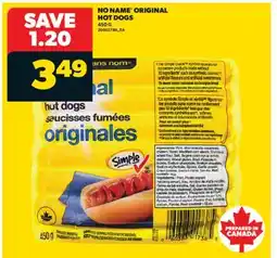 Real Canadian Superstore NO NAME ORIGINAL HOT DOGS, 450 G offer