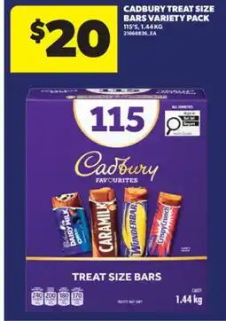 Real Canadian Superstore CADBURY TREAT SIZE BARS VARIETY PACK, 115'S, 1.44 KG offer