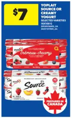 Real Canadian Superstore YOPLAIT SOURCE OR CREAMY YOGURT, 16X100 G offer
