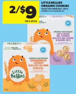 Real Canadian Superstore LITTLE BELLIES ORGANIC COOKIES, 130 G offer