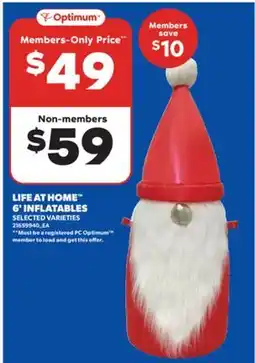 Real Canadian Superstore LIFE AT HOME 6' INFLATABLES offer