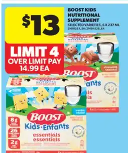 Real Canadian Superstore BOOST KIDS NUTRITIONAL SUPPLEMENT, 6 X 237 ML offer