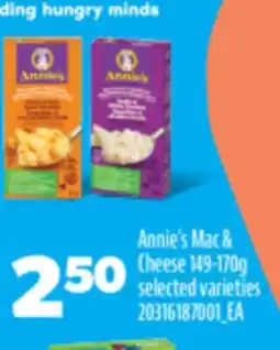Real Canadian Superstore ANNIE'S MAC & CHEESE, 149-170G offer