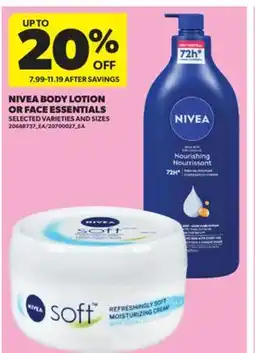 Real Canadian Superstore NIVEA BODY LOTION OR FACE ESSENTIALS offer