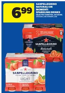 Real Canadian Superstore SAN PELLEGRINO NATURALI OR MOMENTI SPARKLING DRINKS, 6X330 ML offer