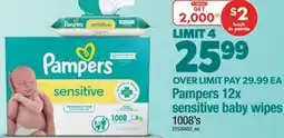 Real Canadian Superstore PAMPERS 12X SENSITIVE BABY WIPES 1008'S offer