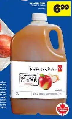 Real Canadian Superstore PC APPLE CIDER, 3 L offer