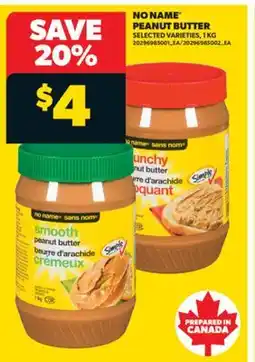 Real Canadian Superstore NO NAME PEANUT BUTTER, 1 KG offer