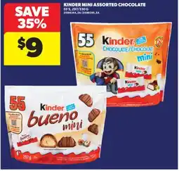 Real Canadian Superstore KINDER MINI ASSORTED CHOCOLATE, 55'S, 297/330 G offer