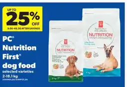 Real Canadian Superstore PC NUTRITION FIRST DOG FOOD, 2-18.1 kg offer